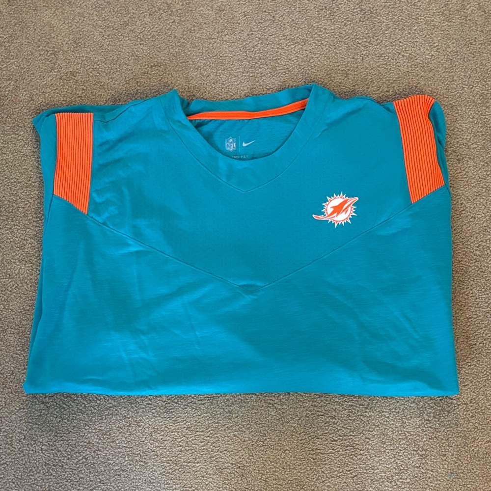 4XL Men’s Aqua Miami Dolphins Nike Long Sleeve T-Shirt
